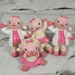 Disney Jr Doc McStuffins Lambie Figure Vinyl 2" Lot Of 4 By‎ Just Play